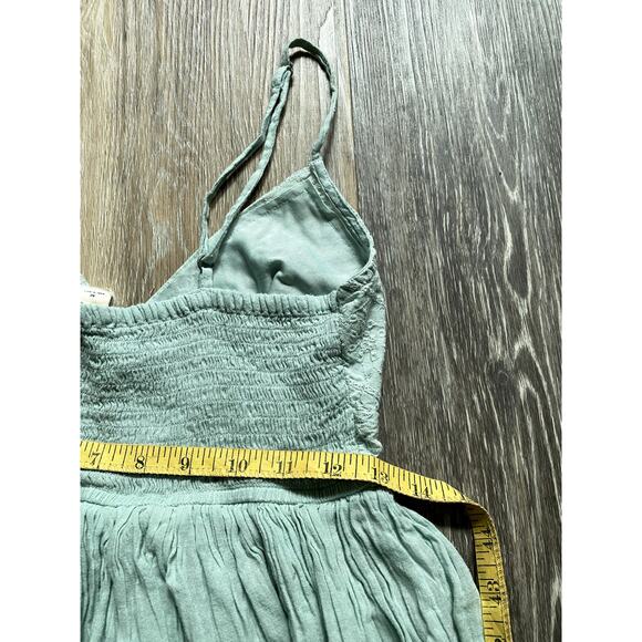Embroidered Flowy Mint Mini Dress Medium Coquette Boho Skater Y2K Retro Bella - Picture 7 of 7